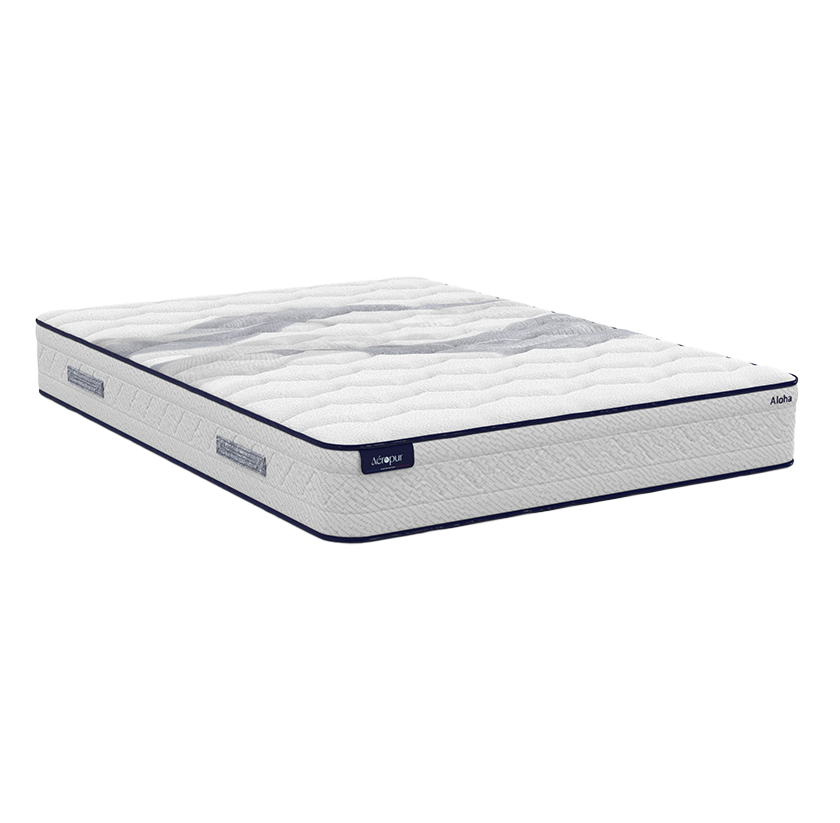 Matelas à ressorts ensachés ferme, mousse HR 35 kg/m³ et thermorégulation végétale