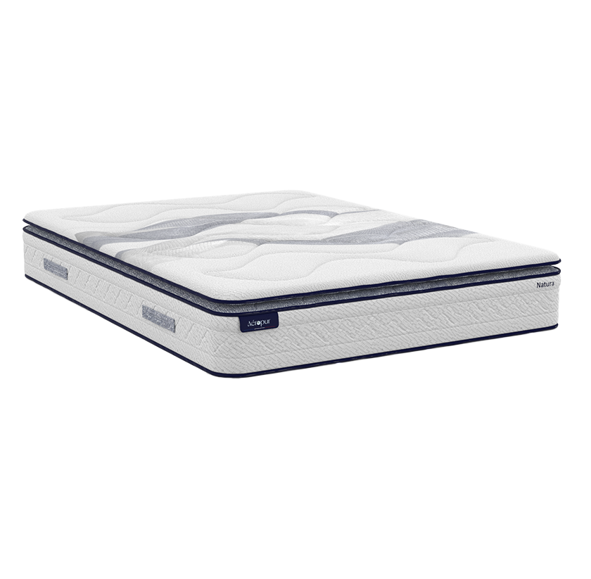 Matelas ressorts ensachés et latex naturel 70 kg/m³, indépendance de couchage