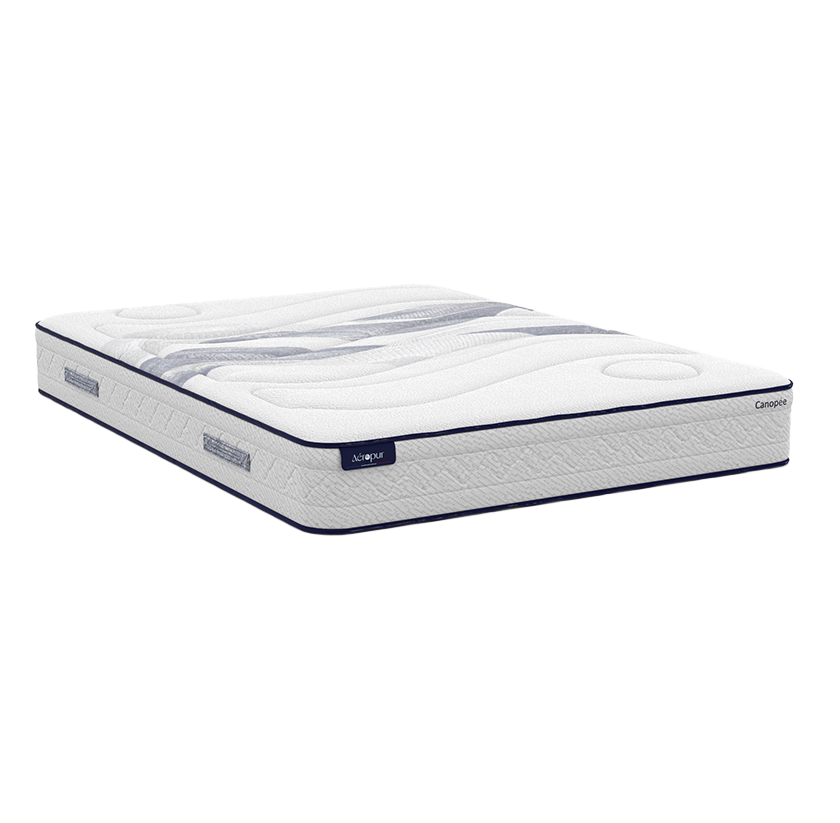 Matelas latex naturel 85 kg/m³ et mousse Bodysoft, 7 zones de confort thermorégulant