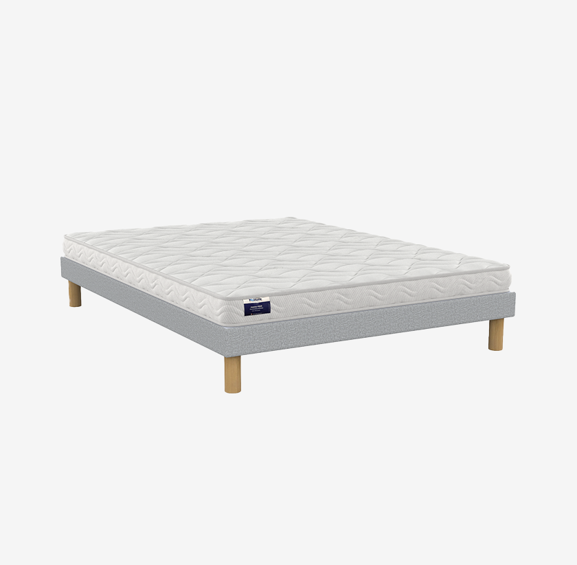 Ensemble mousse HR 32 kg/m³ ferme, accueil tonique et sommier tapissier lattes rigides
