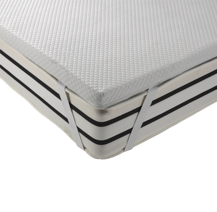Surmatelas mousse viscoélastique 6 cm 50 kg/m³, thermosensible housse lavable en machine