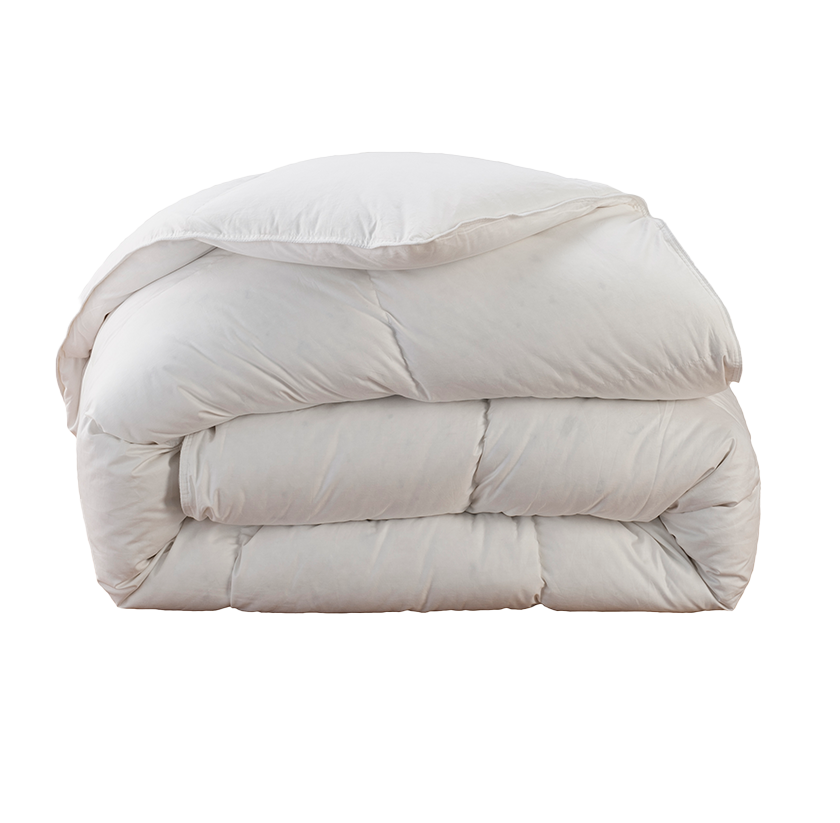 Couette tempérée duvet de canard thermorégulant, confort naturel toutes saisons