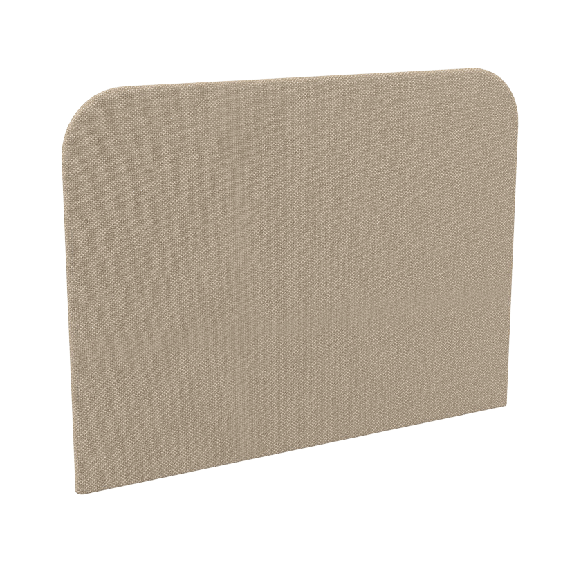 Tête de lit tapissier arrondie 118 cm, glissières au sol tissu ou simili cuir