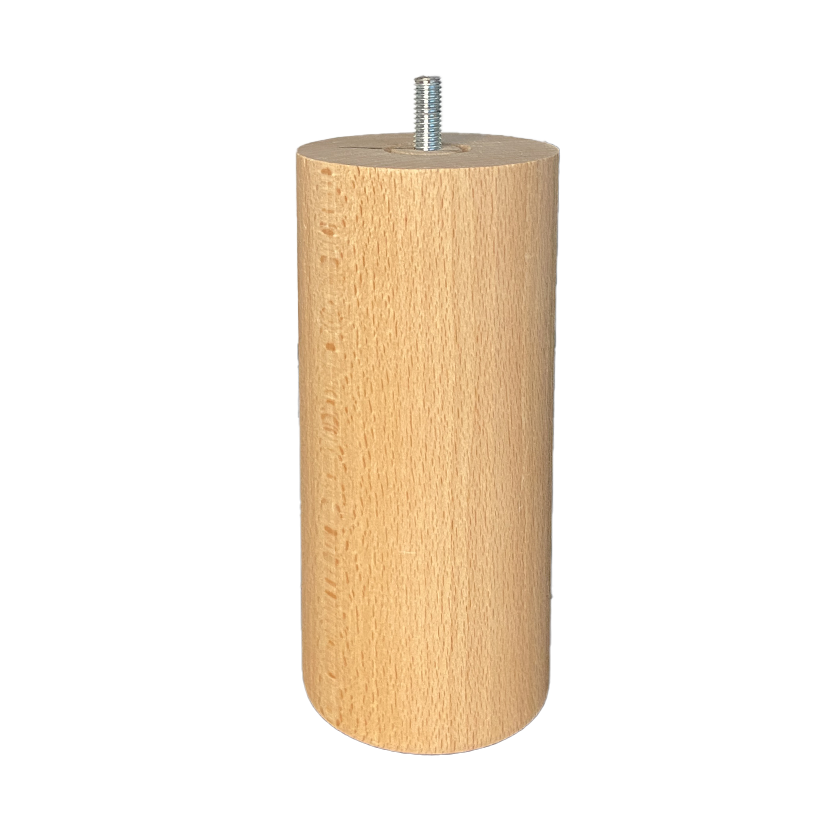 Jeu de 4 pieds cylindriques bois, hauteur 10, 15 ou 20 cm, fabriqués en France