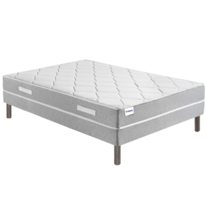 Ensemble matelas ressorts ensachés très ferme, indépendance de couchage et sommier tapissier lattes