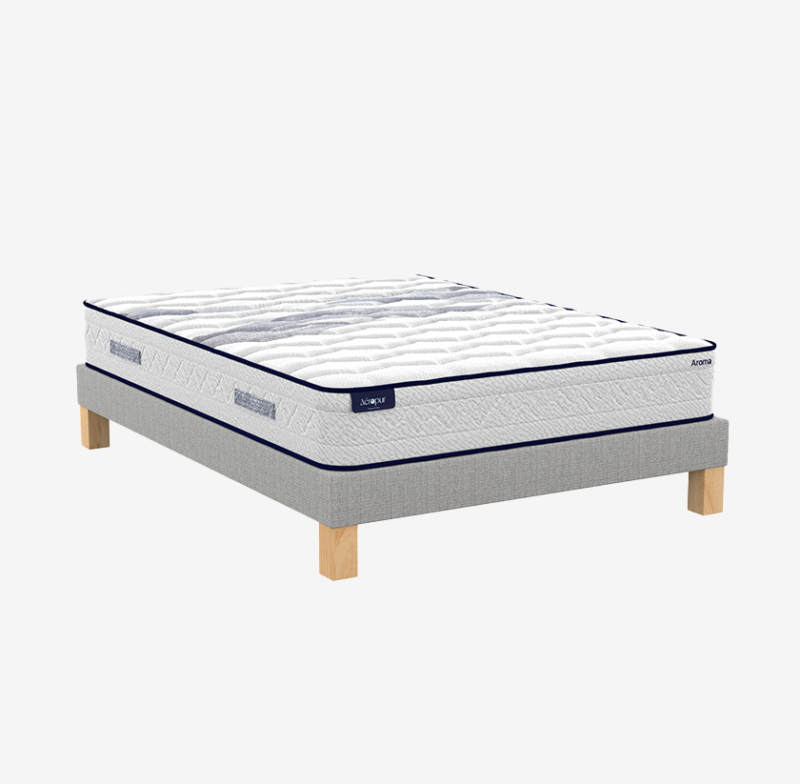 Ensemble latex synthétique 25 cm ferme, sommier lattes sapin massif
