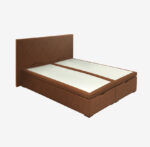 Sommier coffre à lattes multiplis, rangement intégré et tissu déco multi-coloris