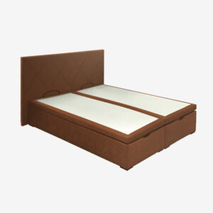 Sommier coffre à lattes multiplis, rangement intégré et tissu déco multi-coloris
