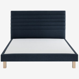 Tête de lit tapissier mousse et ouate, ossature bois massif fixation glissières